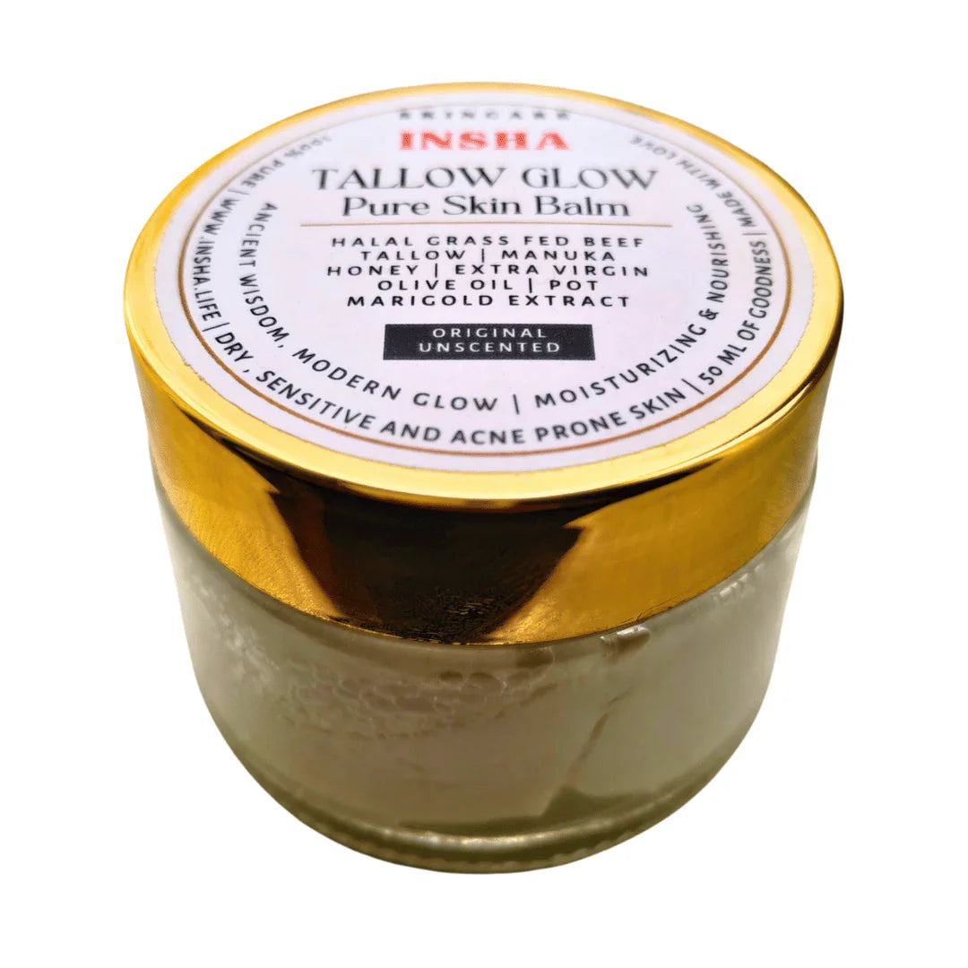INSHA TALLOW GLOW™ Pure Skin Care Balm Cream for Face + Body Men and Woman | Highly Nourishing and Enriching | 100% Halal & Natural | INSHA