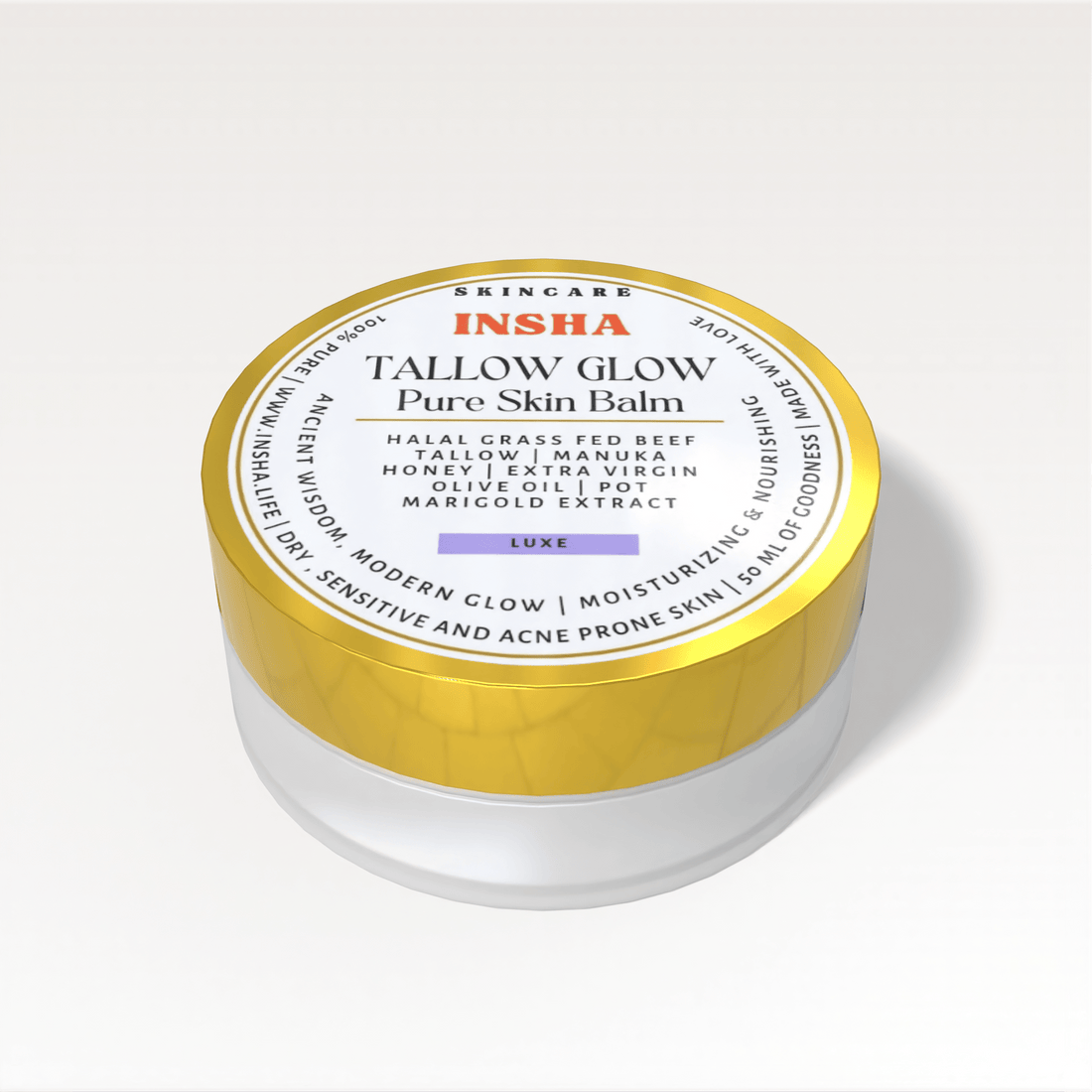 Beef tallow for wrinkles - INSHA TALLOW GLOW skin balm