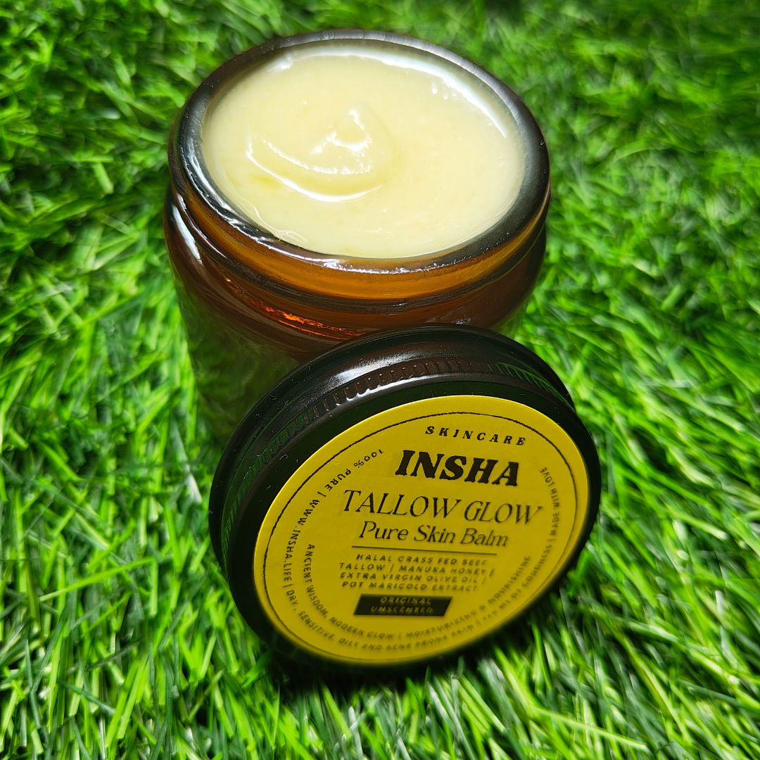 INSHA TALLOW GLOW Pure Skin Care Balm Cream for Face + Body Men and Woman | Highly Nourishing and Enriching | 100% Halal & Natural - INSHA